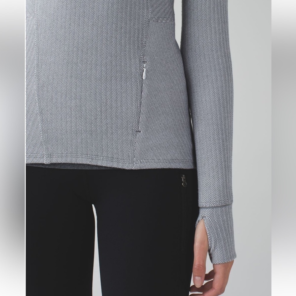 LULULEMON KANTO CATCH ME 1/2 Zip Jacket Heathered Herringbone - Picture 2 of 8